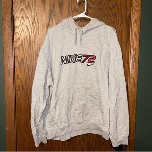 Nike Light Gray Hoodie with Red Accents